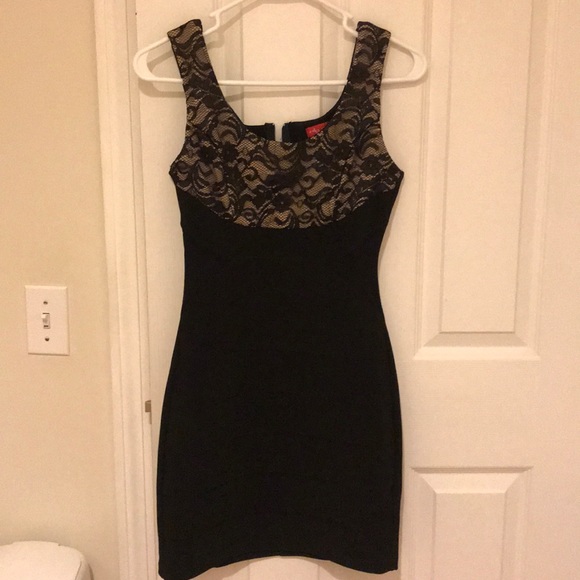 Ruby Rox Dresses & Skirts - Mini dress with nude lace. Zip up back closure Ruby Rox Dresses & Skirts - Mini dress with nude lace. Zip up back closure